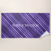 Paarse passie Diagonaal gestreept, persoonlijk Strandlaken (Voorkant)