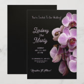 Paarse passie: Elegant Paarse orchideeën bruiloft Kaart (Voorkant / Achterkant)