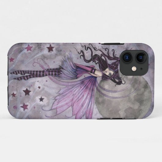 Paarse Passie Fantasy Gothic Fairy iPhone Case (Achterkant (horizontaal))