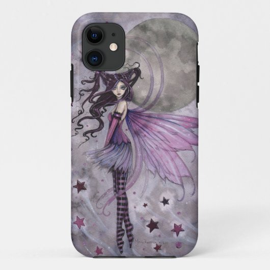Paarse Passie Fantasy Gotische Fee iPhone Hoesje (Achterkant)