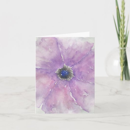 Paarse Passie Floral Blank Card Kaart (Voorkant)