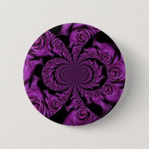 Paarse Passie: Koninklijke Romantische Rozen Ronde Button 5,7 Cm