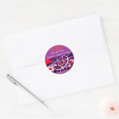 Paarse Passie Las Vegas bruiloft Ronde Sticker (Envelop)