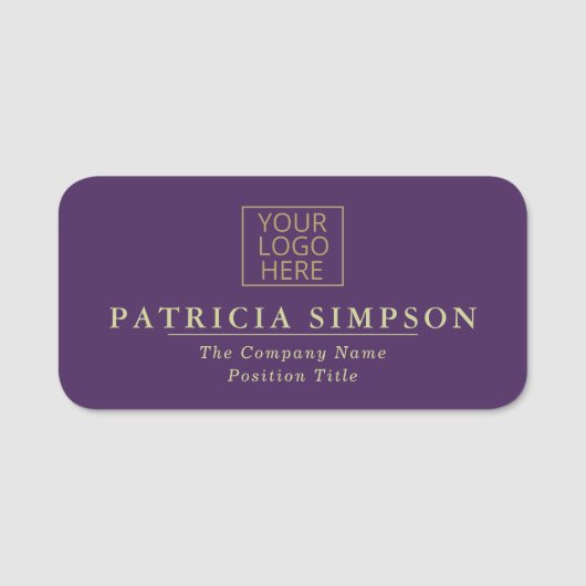 Paarse passie & pistache: Royal Luxury Elegance Naamplaatje (Voorkant)