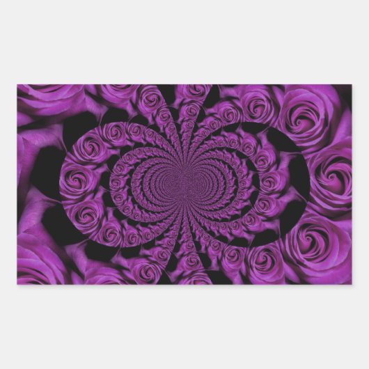 Paarse passie: Rozen van de Royal Romance Rechthoekige Sticker (Voorkant)