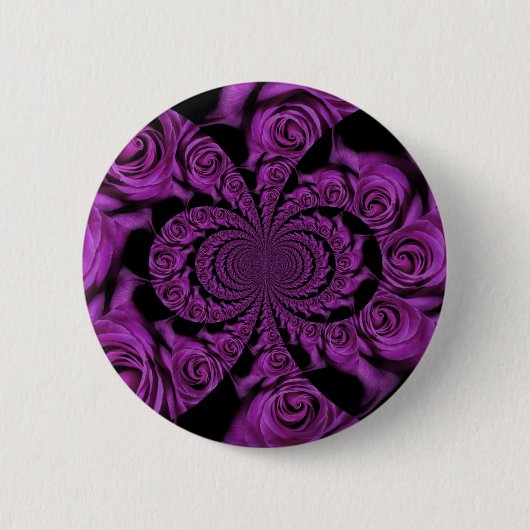 Paarse passie: Rozen van de Royal Romance Ronde Button 5,7 Cm (Voorkant)
