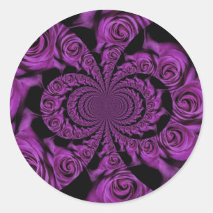 Paarse passie: Rozen van de Royal Romance Ronde Sticker