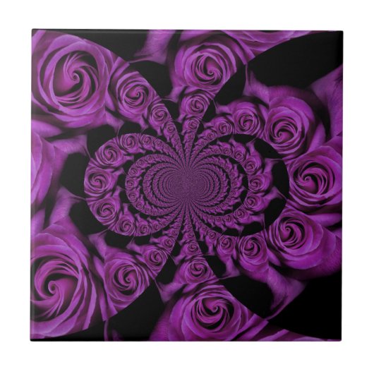 Paarse passie: Rozen van de Royal Romance Tegeltje (Voorkant)