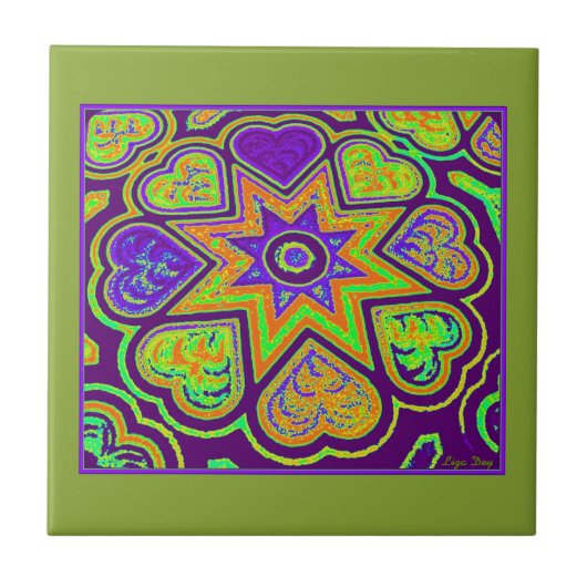 "Paarse passie" Trivet/Tegel Tegeltje (Voorkant)