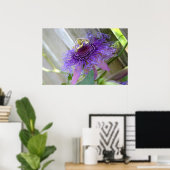 Paarse passie tropische bloem dicht bij elkaar poster (Thuiskantoor)