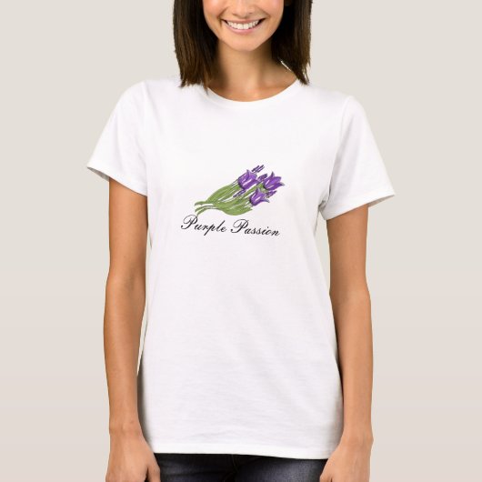 Paarse Passie Tulpen T-shirt (Voorkant)