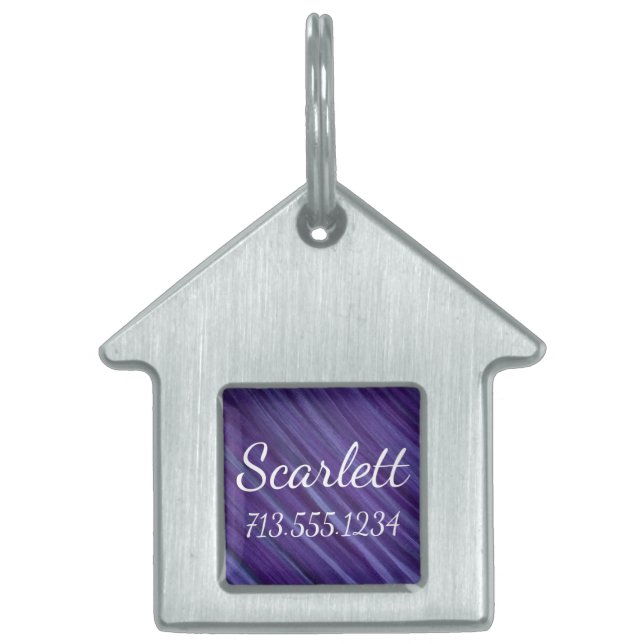 Paarse Passie | Violet Lavender Plum Brusbec Huisdieren Naamplaatje (Voorkant)