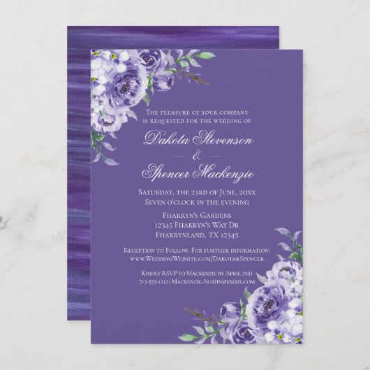 Paarse Passie | Violet Lavender Plum Brusbec Kaart (Voorkant / Achterkant)