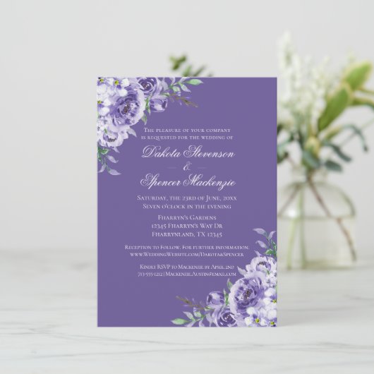 Paarse Passie | Violet Lavender Plum Brusbec Kaart (Staand voorkant)