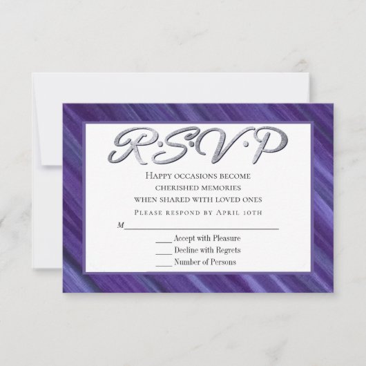 Paarse Passie | Violet Lavender Plum Brusbec RSVP Kaartje (Voorkant)