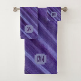Paarse Passie | Violet Plum Brusbetier Monogram Bad Handdoek