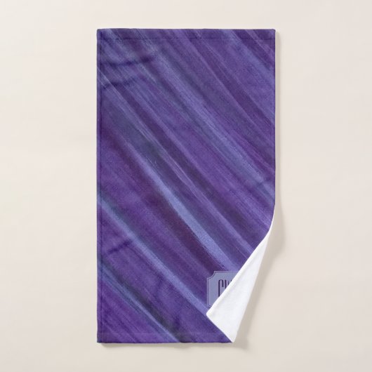 Paarse Passie | Violet Plum Brusbetier Monogram Bad Handdoek (Handdoek)