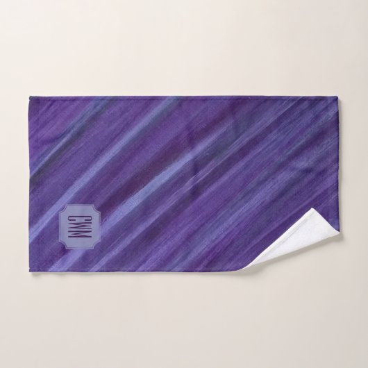 Paarse Passie | Violet Plum Brusbetier Monogram Bad Handdoek (Handdoek)