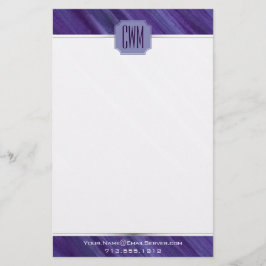 Paarse Passie | Violet Plum Brusbetier Monogram Briefpapier