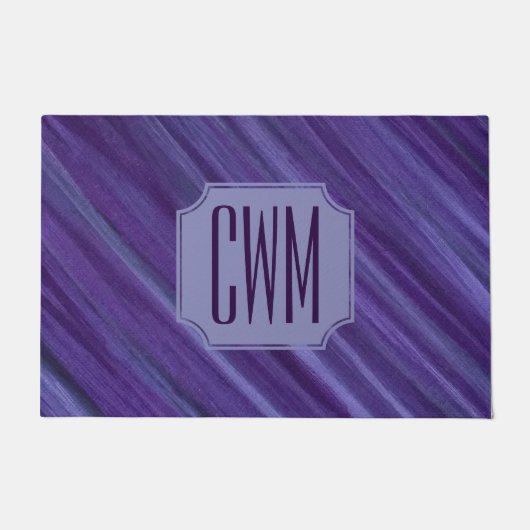 Paarse Passie | Violet Plum Brusbetier Monogram Deurmat (Voorkant)