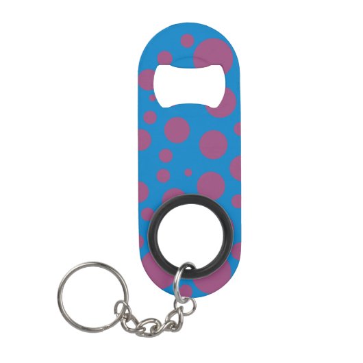 paarse passie voelt blauw-maancirkelpatroon mini flessenopener (Voorkant)
