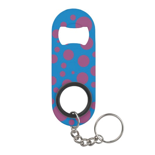 paarse passie voelt blauw-maancirkelpatroon mini flessenopener (Achterkant)
