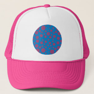paarse passie voelt blauw-maancirkelpatroon trucker pet