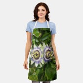 Paarse Passiebloem Bloemenschort Schort (Gedragen)