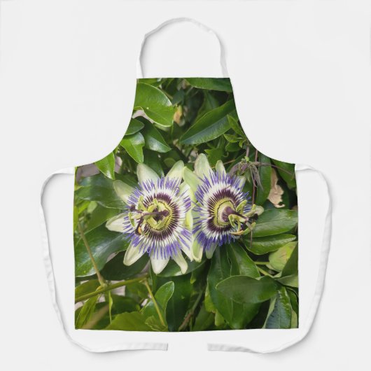 Paarse Passiebloem Bloemenschort Schort (Voorkant)