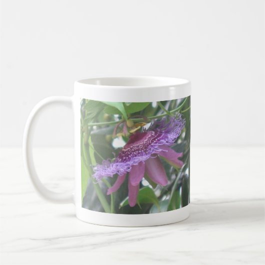 Paarse passiebloem foto Mok (Links)