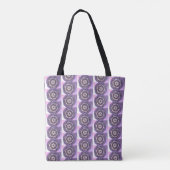 Paarse Passiebloem Patroon Tote Bag (Achterkant)