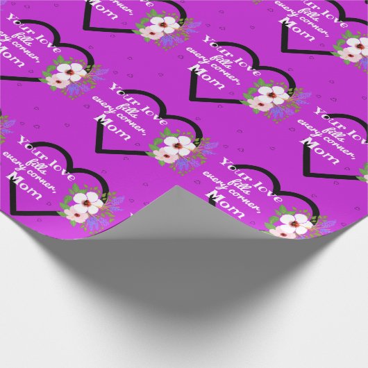 Paarse passieharten voor Moederdag Cadeaupapier (Hoek)