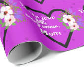 Paarse passieharten voor Moederdag Cadeaupapier (Rol Hoek)