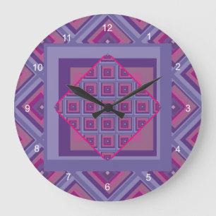 paarse passieve lavender diamantpatroon klok kunst