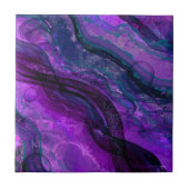 Paarse Passion Alcohol Ink Abstract Design Tegeltje (Voorkant)