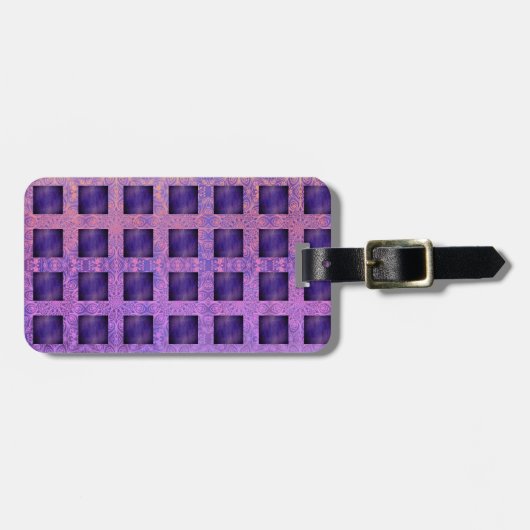 Paarse Passion Boho Lattice Bagagelabel (Voorkant horizontaal)