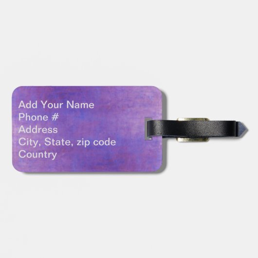 Paarse Passion Boho Lattice Bagagelabel (Achterkant horizontaal)