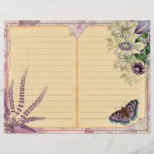  Paarse Passion Floral Journal Pagina