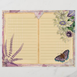  Paarse Passion Floral Journal Pagina