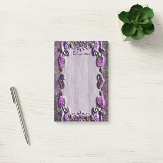 Paarse Passion Floral Post-it® Notes (Kantoor)
