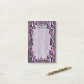 Paarse Passion Floral Post-it® Notes (Op bureau)