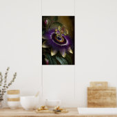 Paarse Passion Flower Art Print Poster (Keuken)