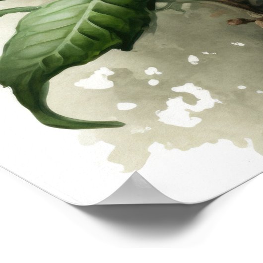 Paarse Passion Flower Art Print Poster (Hoek)