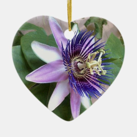 Paarse Passion Flower Keramisch Ornament (Voorkant)