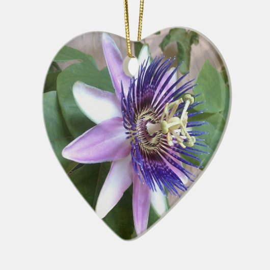 Paarse Passion Flower Keramisch Ornament (Links)