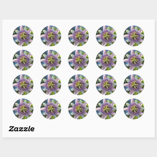 Paarse Passion Flower Sticker (Vel)
