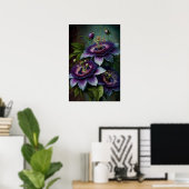 Paarse Passion Flowers Art Print Poster (Thuiskantoor)