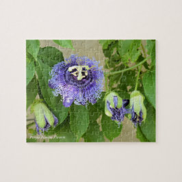 Paarse Passion Flowers Jigzaag Puzzle Game Legpuzzel
