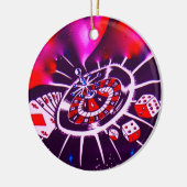 Paarse Passion Gambling Keramisch Ornament (Links)