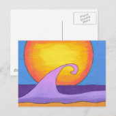Paarse Passion Ocean Briefkaart (Voorkant / Achterkant)